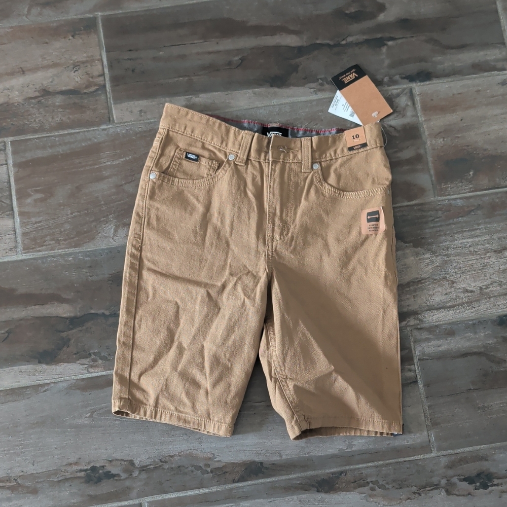 Vans Men's Khaki Flat-Front Shorts